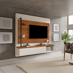 Painel Industrial Galea para Tv até 55 Polegadas em Mdf e Aço Luapa - Carvalho New - 1