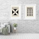 Ver imagem 1 de Kit 2 Quadros Grandes Bauhaus Preto - 60x48cm:madeira Preta
