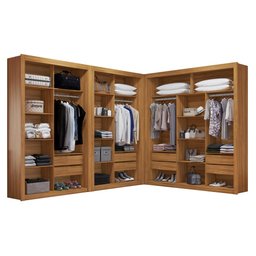 Closet Modulado 8 Gavetas 15 Prateleiras Freijó Amoudi Móveis - 2