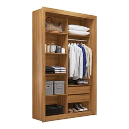Closet Modulado 8 Gavetas 15 Prateleiras Freijó Amoudi Móveis - 9