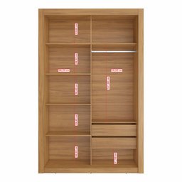 Closet Modulado 8 Gavetas 15 Prateleiras Freijó Amoudi Móveis - 5