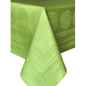 Toalha de mesa adamascada Mandala verde 100%Algodão - 1.40x2.40m