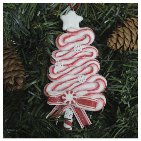 Kit 8 Enfeite Pendente para Árvore de Natal Pinheirinho 13,5cm