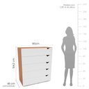 Ver imagem 2 de Cômoda Organizadora 90cm com 5 Gavetas 240822 Linha Porto Politorno