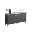 Ver imagem 1 de Balcão de Pia Cozinha 4 Portas Gabriela 150 Cm Cinza sem Tampo Ajl Móveis