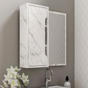 Ver imagem 2 de Espelheira para Banheiro com Espelho e Porta Usinada 60cm Cor:mármore Branco