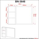Ver imagem 4 de Espelheira para Banheiro com Espelho e Porta Usinada 60cm Cor:mármore Branco