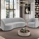 Ver imagem 2 de Sofá 4 Lugares para Sala Living Orgânico 240cm Eron M03 Veludo Cinza - Lyam Decor