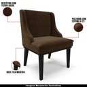 Ver imagem 4 de Kit 3 Cadeiras Decorativas Sala de Jantar Base Fixa de Madeira Firenze Suede Marrom/Preto G19 - Gran