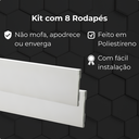 Ver imagem 5 de Kit 8 Rodapé Poliestireno 10cm X 2m Acabamento Moderno