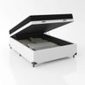 Cama Box Baú Viúva 128 Tecido Sintético Branco com Colchão Espuma D20 - Tampo Preto Bello - 4