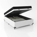 Ver imagem 4 de Cama Box Baú Viúva 128 Tecido Sintético Branco com Colchão Espuma D20 - Tampo Preto Bello