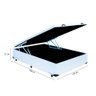 Cama Box Baú Viúva 128 Tecido Sintético Branco com Colchão Espuma D20 - Tampo Preto Bello - 2