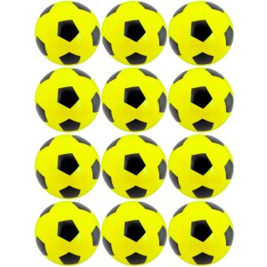 Kit 12x Bola de Vinil Pingo Dente de Leite Futebol - Amarelo
