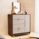 Ver imagem 2 de Cômoda para Quarto 93cm com Espelho Ilha Bela Imbuia/fendi - Vila Rica