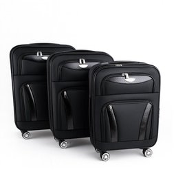 Kit Malas Viagem Rigidas 3 Peça Preta Expansivel 4 Rodas 360 - 1