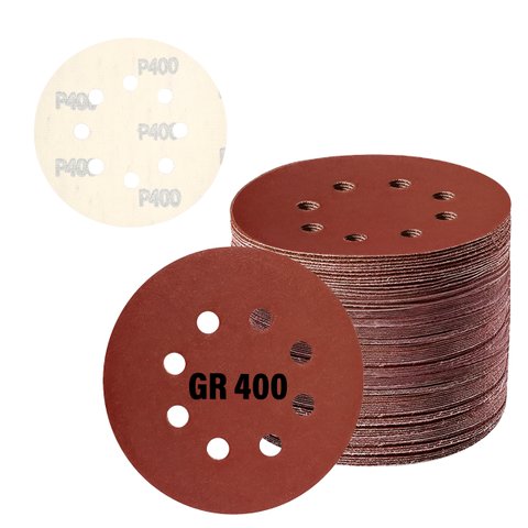 Kit 50 Discos de Lixa Velcro 125mm 4.1/2” Grão 400