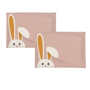 Kit 2 Peças Jogo Americano Rosa com Coelho para Páscoa - 37x50cm