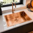 Ver imagem 2 de Cuba Cozinha Gourmet Completa 50x40 Nano Aço Inox 304 Escovado Rose Brinovar