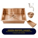 Ver imagem 6 de Cuba Cozinha Gourmet Completa 50x40 Nano Aço Inox 304 Escovado Rose Brinovar