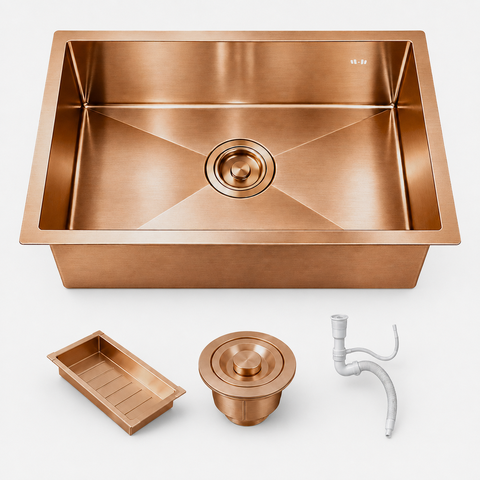 Cuba Cozinha Gourmet Completa 50x40 Nano Aço Inox 304 Escovado Rose Brinovar
