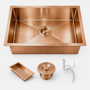 Ver imagem 1 de Cuba Cozinha Gourmet Completa 50x40 Nano Aço Inox 304 Escovado Rose Brinovar