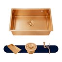 Ver imagem 4 de Cuba Cozinha Gourmet Completa 50x40 Nano Aço Inox 304 Escovado Rose Brinovar