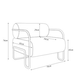Kit 2 Poltronas Decorativas Sala de Estar Polatsk Base Industrial de Ferro Pu Caramelo G33 - Gran Be - 4