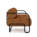 Ver mais imagens de Kit 2 Poltronas Decorativas Sala de Estar Polatsk Base Industrial de Ferro Pu Caramelo G33 - Gran Be