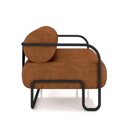 Kit 2 Poltronas Decorativas Sala de Estar Polatsk Base Industrial de Ferro Pu Caramelo G33 - Gran Be - 8