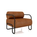 Ver imagem 6 de Kit 2 Poltronas Decorativas Sala de Estar Polatsk Base Industrial de Ferro Pu Caramelo G33 - Gran Be