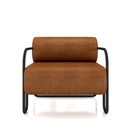 Kit 2 Poltronas Decorativas Sala de Estar Polatsk Base Industrial de Ferro Pu Caramelo G33 - Gran Be - 7