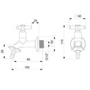 Ver imagem 2 de Kit com 3 Torneira de Parede para Tanque e Jardim Celite One Prata/Cromado