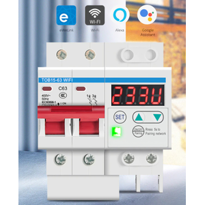 Disjuntor Wifi 63a Medidor Consumo Inteligente Alexa Google