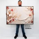 Ver imagem 2 de Quadro Decorativo Floral Luxo Flores em Tela Canvas Tacolado Moldura Flutuante 4,5cm Branca 80 X 120