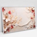 Ver imagem 1 de Quadro Decorativo Floral Luxo Flores em Tela Canvas Tacolado Moldura Flutuante 4,5cm Branca 80 X 120