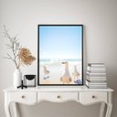 Ver imagem 1 de Quadro Decorativo Praia Leve - Gaivotas 24x18cm:moldura Branca