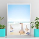 Ver imagem 2 de Quadro Decorativo Praia Leve - Gaivotas 24x18cm:moldura Branca