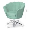 Poltrona Pétala Com Base Giratória de Metal Tecido Suede Verde Água - 3