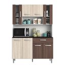 Ver imagem 1 de Kit Cozinha 8 Portas 1 Gaveta Livia Branco/rovere/amêndoa - Fdecor