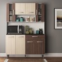 Ver imagem 2 de Kit Cozinha 8 Portas 1 Gaveta Livia Branco/rovere/amêndoa - Fdecor