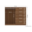 Ver imagem 3 de Cômoda Casal Malaga 2.5 2 Portas e 5 Gavetas jatoba/Areia - Santos Andirá