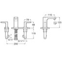 Ver imagem 2 de Kit com 3 Torneira Misturador para Banheiro de Mesa Bica Alta com Válvula de Escoamento Escuadra