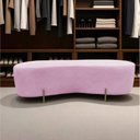 Ver imagem 1 de Puff Decorativo Orgânico Alana Couro Rosa Bebê