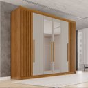 Ver imagem 1 de Guarda-Roupa Casal com Espelho 100% MDF 6 Portas 6 Gavetas Granada Premium Marrom/Cinamomo/Off-White