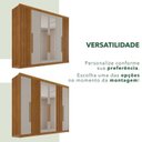 Ver mais imagens de Guarda-Roupa Casal com Espelho 100% MDF 6 Portas 6 Gavetas Granada Premium Marrom/Cinamomo/Off-White