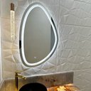 Ver imagem 3 de Espelho Orgânico Jateado com 3 Tons de Led e Botão Touch 45x70cm Decorativo