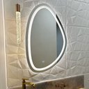 Ver imagem 1 de Espelho Orgânico Jateado com 3 Tons de Led e Botão Touch 45x70cm Decorativo