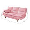 Sofá Cama Vancouver 3 Lugares Império Reclinável Casal Pés Madeira Suede Rosa 200 - 6