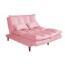 Sofá Cama Vancouver 3 Lugares Império Reclinável Casal Pés Madeira Suede Rosa 200 - 9